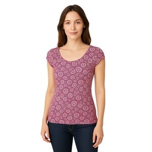 Ann Taylor LOFT Purple White Floral Sleeveless Blouse XS